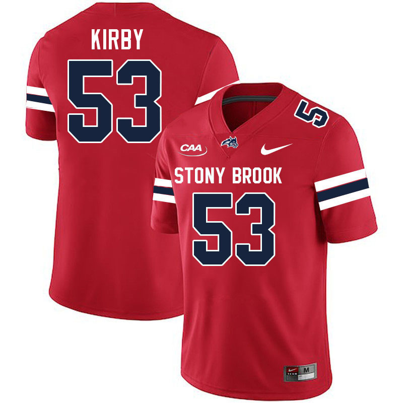 Stony Brook Seawolves #53 Enda Kirby College Football Jerseys,Uniforms-Red